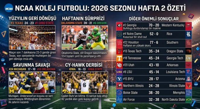 ncaa-kolej-futbolu-2026-2-hafta-sonuclari NCAA Kolej Futbolu 2026 2. Hafta