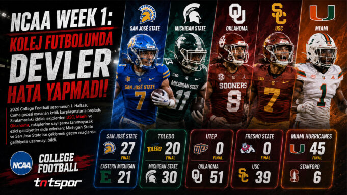 ncaa-week-1-usc-miami-oklahoma-mac-sonuclari NCAA Week 1: USC, Miami ve Oklahoma'dan Gövde Gösterisi
