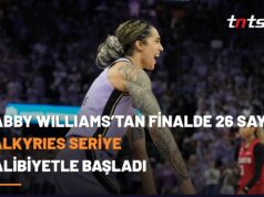 Gabby Williams’tan WNBA Finalleri’nde Unutulmaz Performans! Valkyries, Dream Karşısında Seride 1-0 Öne Geçti Gabby Williams, Atlanta Dream karşısında 26 sayı atarak Golden State Valkyries’in WNBA Finalleri ilk maçını kazanmasına katkı sağladı.